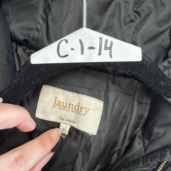 Laundry by Shelli Segal Coat Womens Medium Black Quilted Puffer Midi - Picture 3 of 9